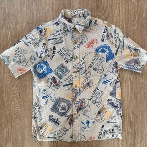 Croft & Barrow Hawaiian print button down sz M